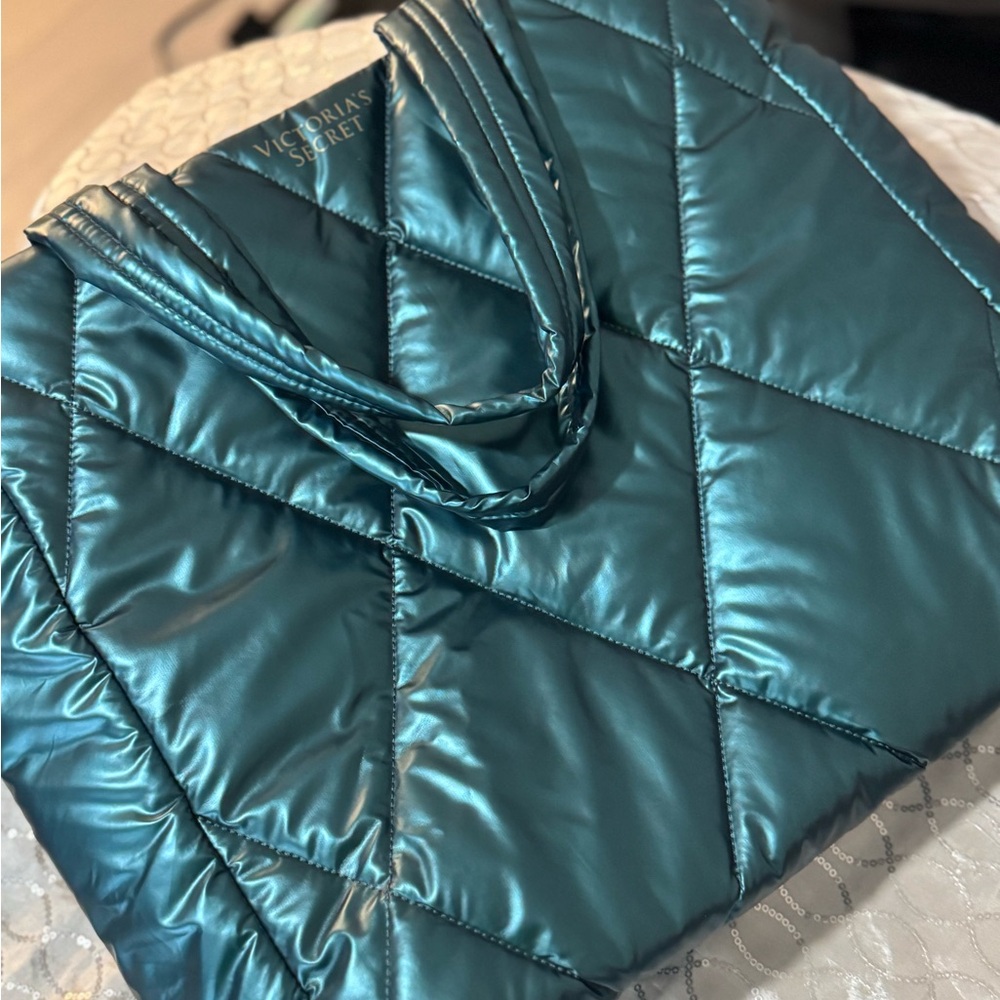 Victoria's Secret Shiny Teal Quilted Bag